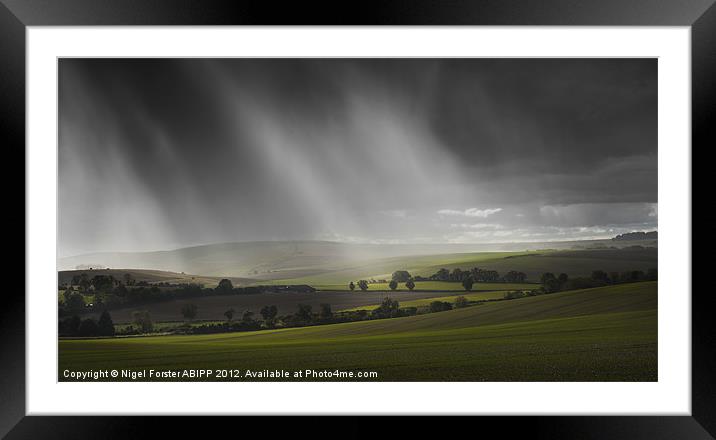 Ridgeway showers Framed Mounted Print by Creative Photography Wales