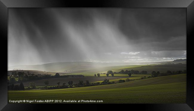 Ridgeway showers Framed Print by Creative Photography Wales