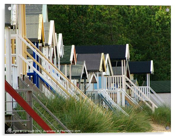 Wells on Sea Beach Huts Acrylic by Liz Ward