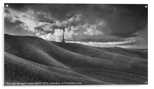 Cherhill Down Obelisk Acrylic by Creative Photography Wales