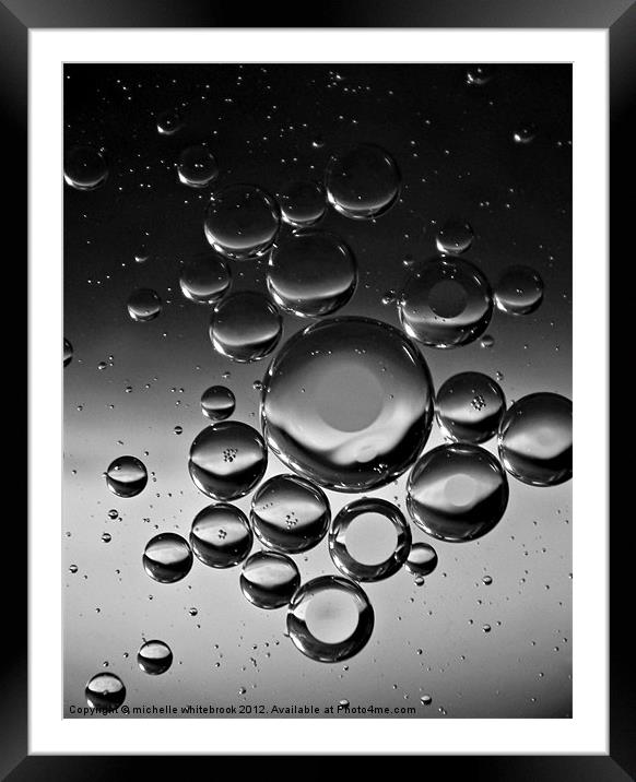 Oil And Water.... Framed Mounted Print by michelle whitebrook