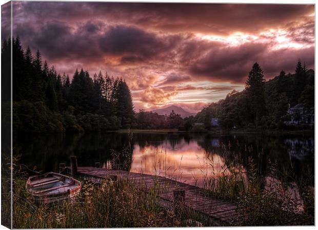 Loch Ard, Summer Glow Canvas Print by Aj’s Images