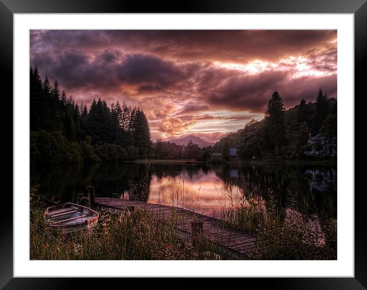 Loch Ard, Summer Glow Framed Mounted Print by Aj’s Images