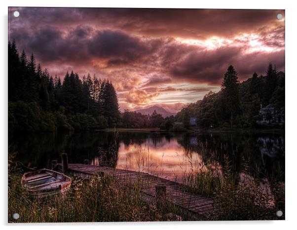 Loch Ard, Summer Glow Acrylic by Aj’s Images