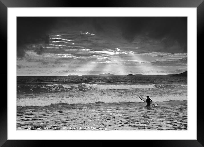 Newgale Surfer Framed Mounted Print by Creative Photography Wales