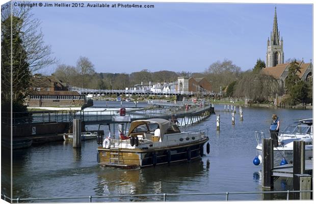 The Thames at Marlow Canvas Print by Jim Hellier