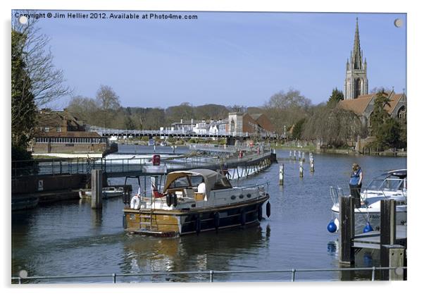 The Thames at Marlow Acrylic by Jim Hellier