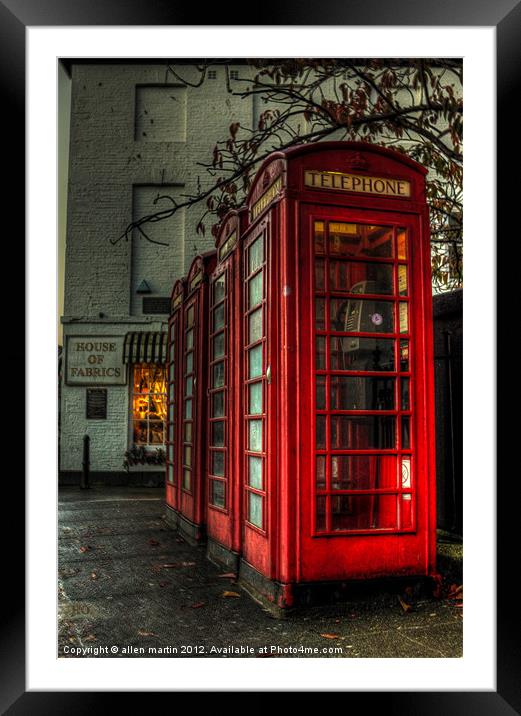 Red phone box Truro Cornwall Framed Mounted Print by allen martin