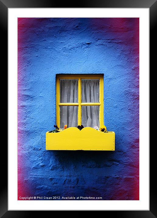 Yellow window Framed Mounted Print by Phil Crean