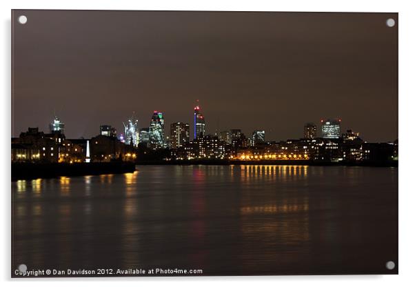 London City Skyline Acrylic by Dan Davidson