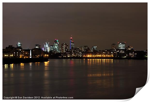 London City Skyline Print by Dan Davidson