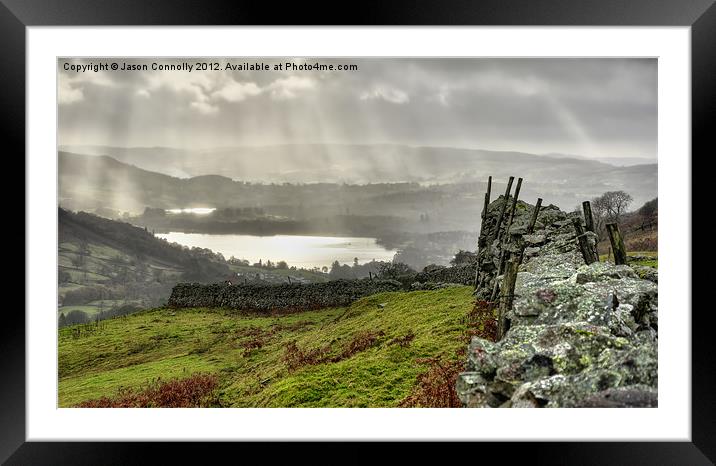 Windermere Sunrays Framed Mounted Print by Jason Connolly