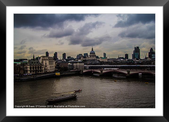 London River View Framed Mounted Print by Dawn O'Connor