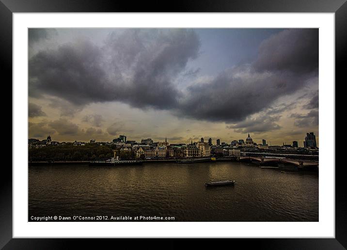 London City Skyline Framed Mounted Print by Dawn O'Connor