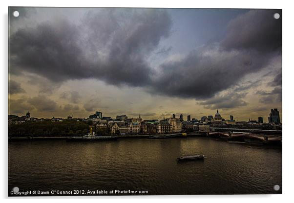 London City Skyline Acrylic by Dawn O'Connor