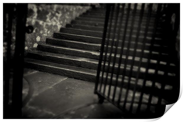 Secret stairs. Print by David Hare