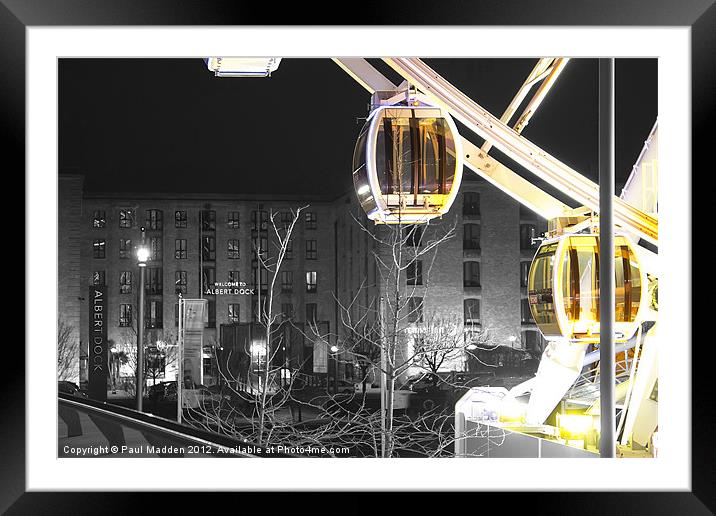 Albert Dock From The Wheel Framed Mounted Print by Paul Madden