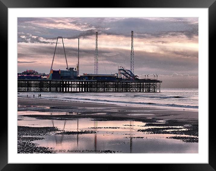 Sunset at South Pier Framed Mounted Print by Lilian Marshall