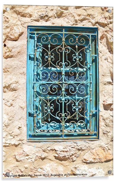 Light blue window grille Acrylic by Malcolm Snook