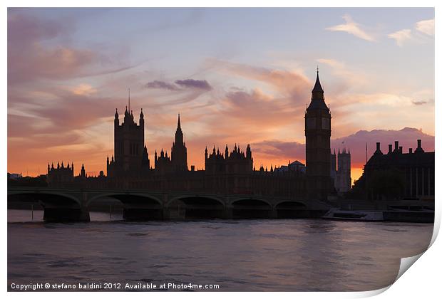 The house of parliament in London Print by stefano baldini