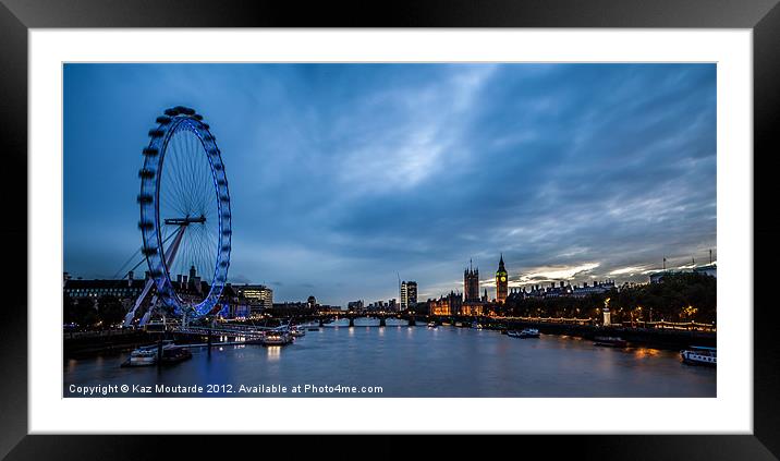 London Eye Cityscape Framed Mounted Print by Kaz Moutarde