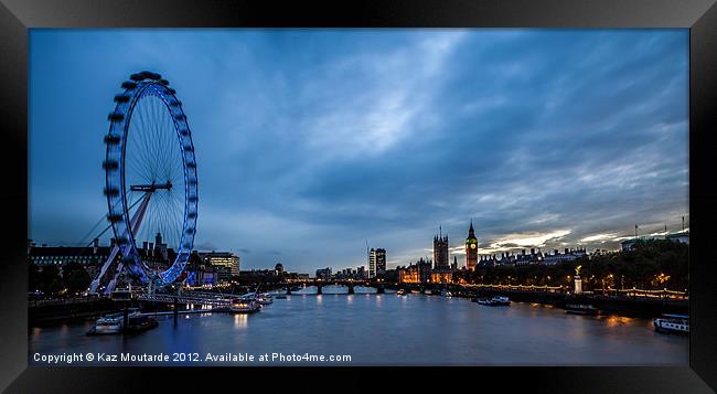 London Eye Cityscape Framed Print by Kaz Moutarde