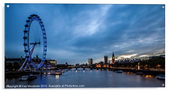 London Eye Cityscape Acrylic by Kaz Moutarde