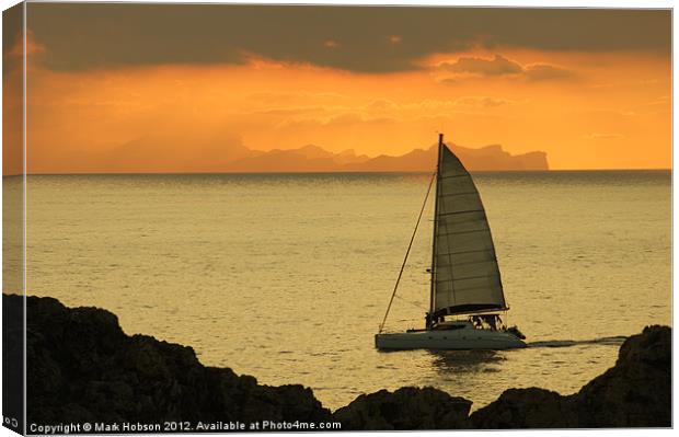 Sunset Sails Canvas Print by Mark Hobson