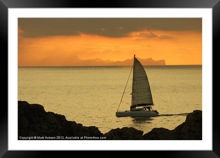 Sunset Sails Framed Mounted Print by Mark Hobson