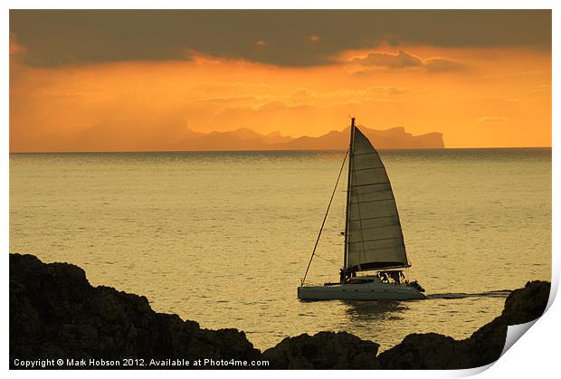 Sunset Sails Print by Mark Hobson