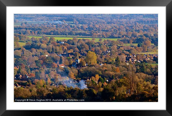 Looking across Surrey from Box Hill Framed Mounted Print by Steve Hughes