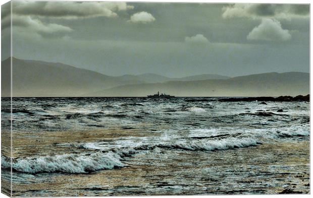 Warship in the Clyde Canvas Print by Tylie Duff Photo Art
