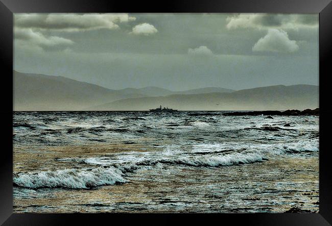 Warship in the Clyde Framed Print by Tylie Duff Photo Art