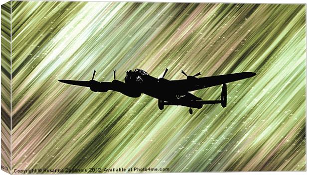 Lancaster Bomber Sillouette2 Canvas Print by Rosanna Zavanaiu