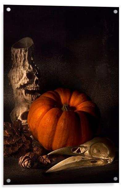 Halloween Still Life Acrylic by Ann Garrett