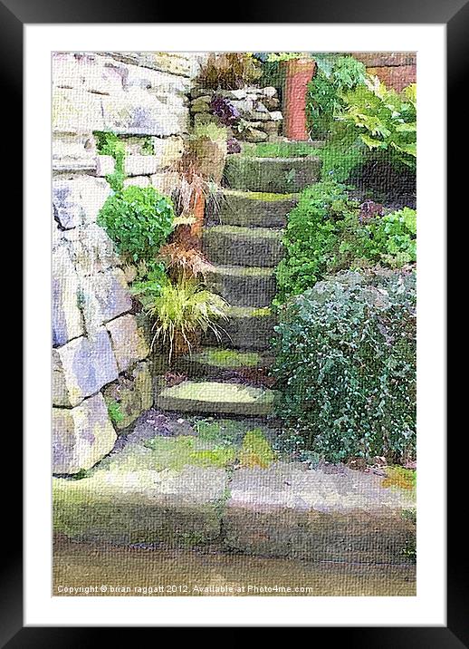Canal Steps Water colour Framed Mounted Print by Brian  Raggatt