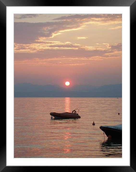 Sunset at Lake Garda  Framed Mounted Print by Shoshan Photography 