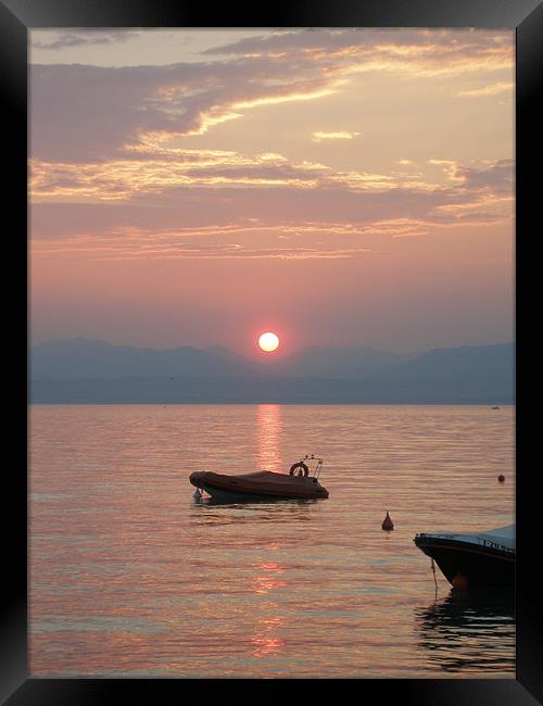 Sunset at Lake Garda  Framed Print by Shoshan Photography 