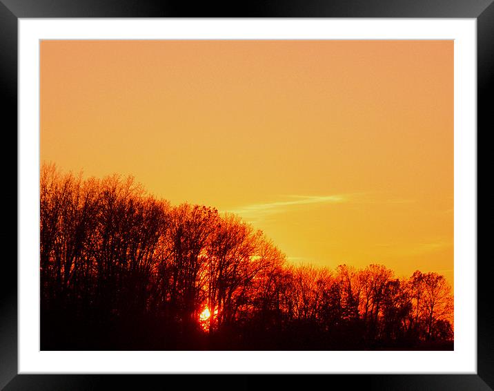 Firey SunSet Framed Mounted Print by Beth Mishata
