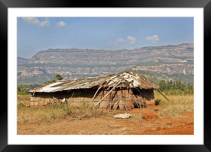 Home sweet home under Sahyadhri mountains Framed Mounted Print by Arfabita  