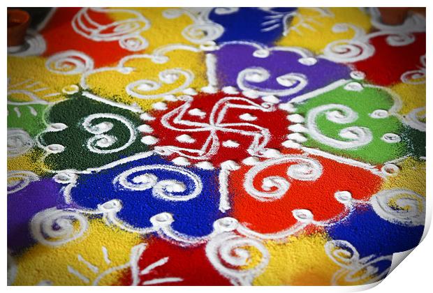 Indoor hindu rangoli pattern Print by Arfabita  