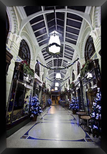 Christmas in Norwich Royal Arcade Framed Print by Paul Macro