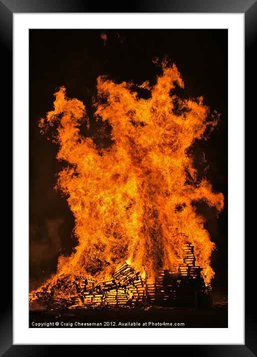 Blaze Framed Mounted Print by Craig Cheeseman
