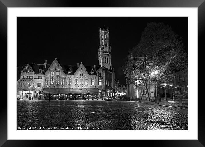 Bruges Markt Square Framed Mounted Print by Neal P