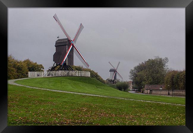 Windmills of Bruges Framed Print by Neal P