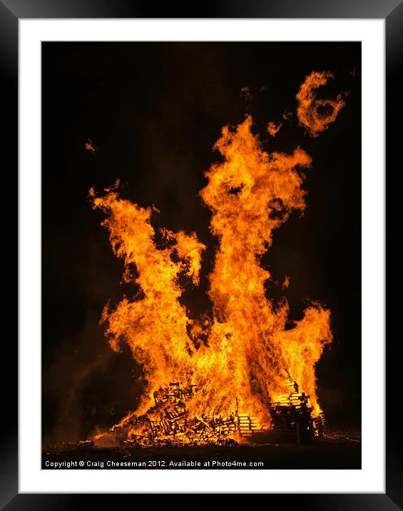 Fire Framed Mounted Print by Craig Cheeseman