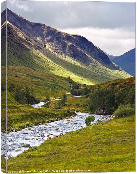 Glen Etive, Highlands of Scotland Canvas Print by Jane McIlroy
