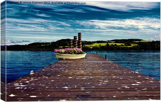 Duck Bay Pier Canvas Print by Valerie Paterson