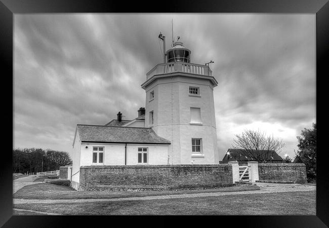 Trinity House Lighthouse BW Framed Print by David French