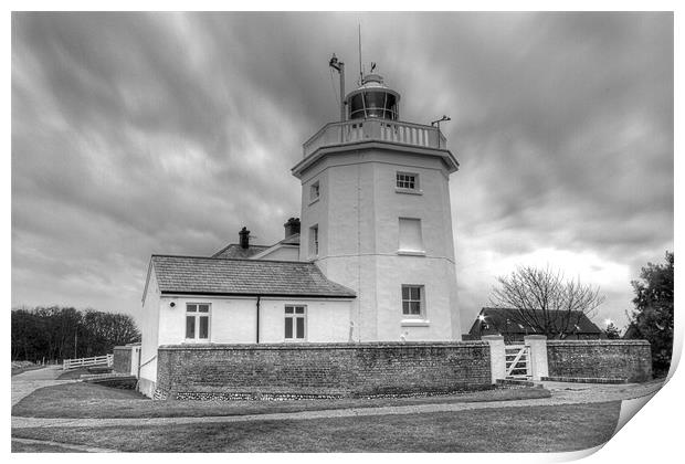 Trinity House Lighthouse BW Print by David French